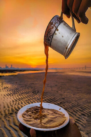 Sunset Sips: The Perfect Chai Moment ☕🌅