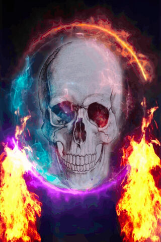 Inferno's Embrace: The Flaming Skull 🔥💀