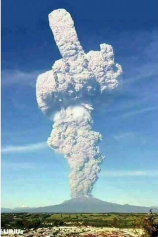 Nature's Bold Gesture 🌋✋