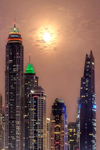 Moonlit Marvels: The Skyline of Dubai