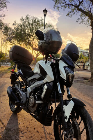 Adventure Awaits: The Bajaj Dominar in Action! 🏍️🌅