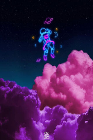 Galactic Dreams: The Neon Astronaut
