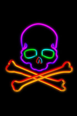 Neon Danger: The Red Magenta Skull