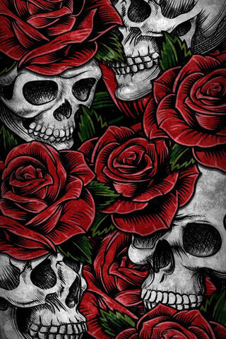 Crimson Elegance: The Dance of Roses and Skulls 🌹💀