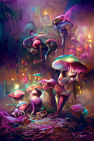 Mystical Glow: The Enchanted Shroom Forest 🌌🍄