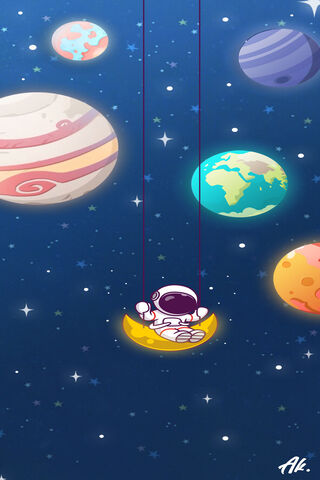 Cosmic Playground: Swinging Among the Stars 🌌🌙