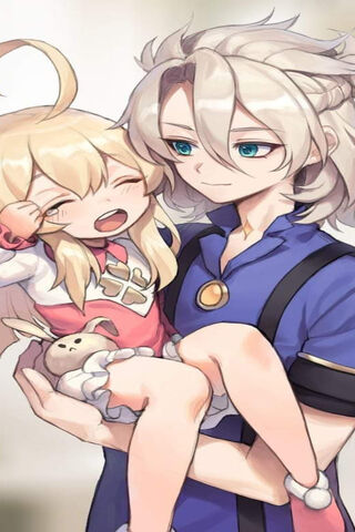 Adventurous Duo: Albedo and Klee's Playful Moment! 🌟