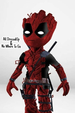 Groot in a Deadpool Suit: A Heroic Mashup! 🌳🦸 
