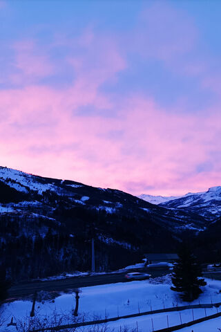 Twilight Embrace: A Winter Sunset