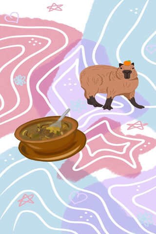 Cozy Capybara and Comforting Soup 🐾🍲