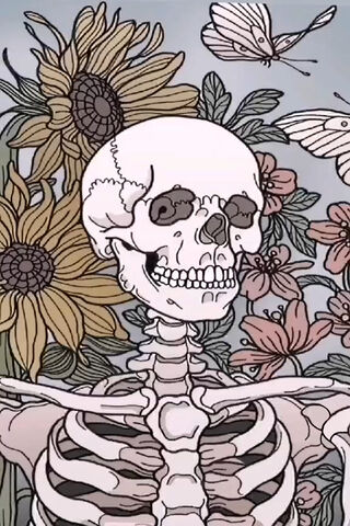 Nature's Whimsical Embrace: The Flower Skeleton 🌼💀