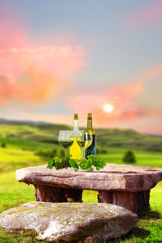 Sunset Sips: A Toast to Nature 🍇🍷