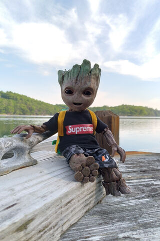 Groot's Chill Day by the Water 🌳🌊