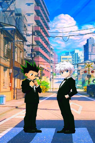 Dressed to Impress: Gon and Killua's Stylish Standoff! 🎩✨