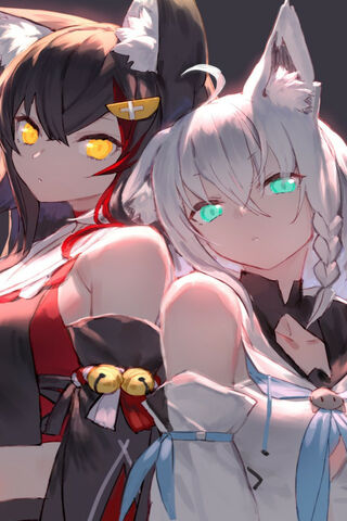 Mystical Companions: Mio and Fubuki Unite! 🌟🐾