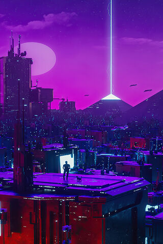 Cosmic Glow: The Neon Pyramid Awakens 🌌✨