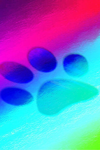 Neon Blue Paw Print