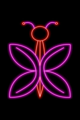 Glow of Transformation: Neon Butterfly