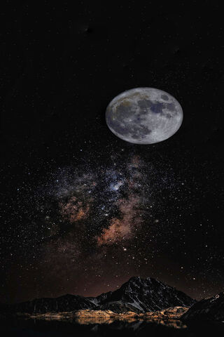 Galaxy And Moon