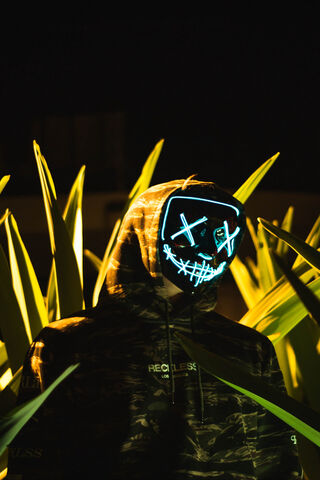 Neon Shadows: The Masked Enigma