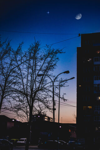 Celestial Harmony: Moon and Star at Dusk 🌙⭐