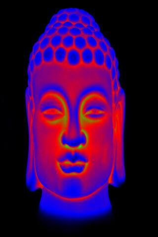 Radiant Serenity: The Neon Buddha