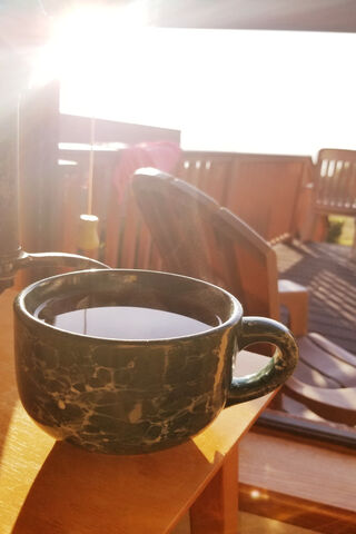 Sipping Serenity by the Shore 🌊☕