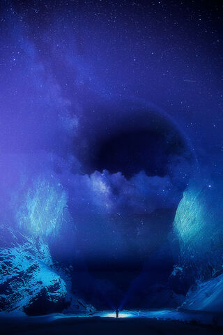 HD wallpaper: blue and black galaxy digital wallpaper, planet, stars,  astronomy | Wallpaper Flare