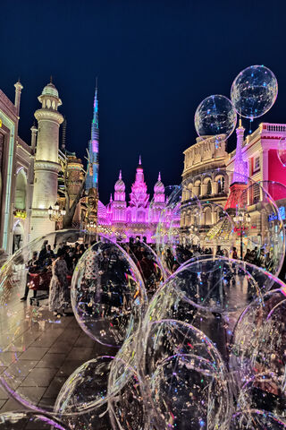 Magical Night: A Symphony of Lights and Bubbles ✨🎆