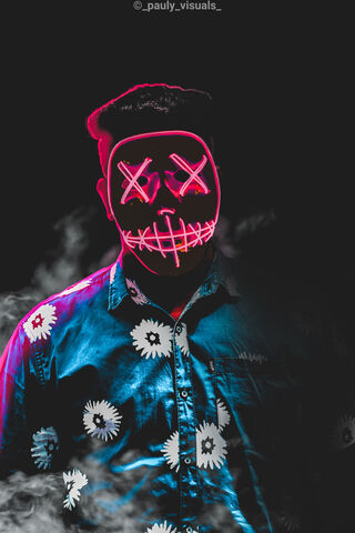 Glow of the Night: Neon Mask Vibes 🌌✨