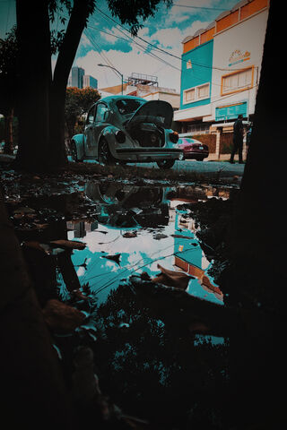 Vocho Vibes: A Classic Beauty in Reflection 🚗✨