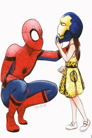 A Hero's Embrace: Spidey Meets Ironheart! 🕷️💛