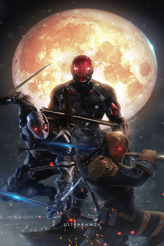 Moonlit Showdown: Heroes and Villains Unite