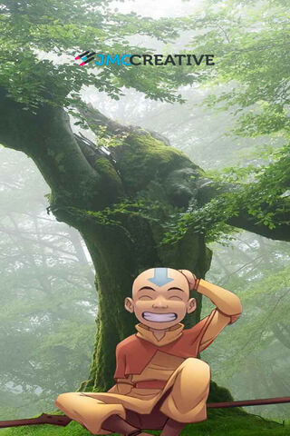Aang's Tranquil Moment in the Spirit World 🌳✨
