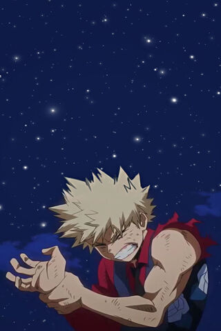 Bakugo's Fiery Resolve Under the Stars 🌟🔥