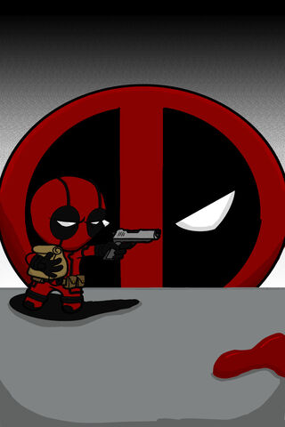 Chibi Merc with a Mouth: Deadpool's Playful Standoff 🎭🔫