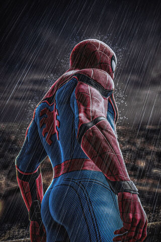 Web-Slinger in the Rain: A Hero's Resolve 🌧️🕷️