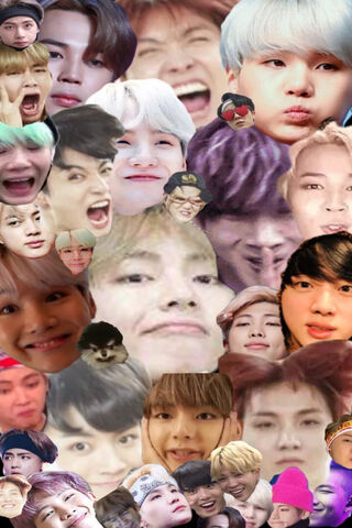 Bangtan's Expressive Faces: A Collage of Joy! 🎉