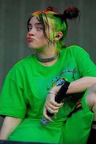 Vibrant Vibes: Billie Eilish in Neon Green 🌟