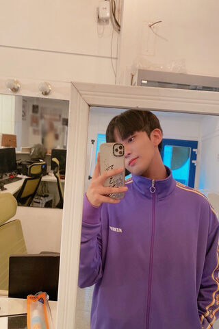 JongHo's Mirror Moment: A Glimpse of Style ✨