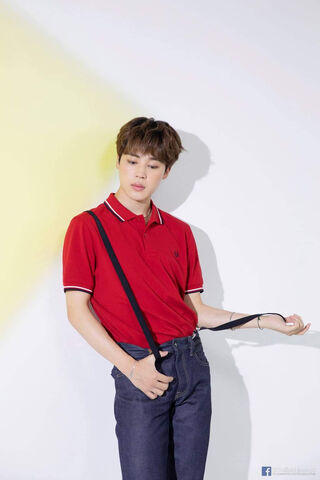 Jimin's Stylish Stroll: A Fashion Icon in Red 🌟