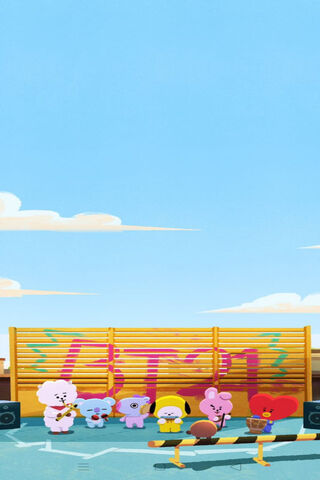 BT21: A Colorful Adventure on the Rooftop! 🌈🎉