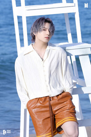 JungKook: The Charismatic Icon by the Shore 🌊✨