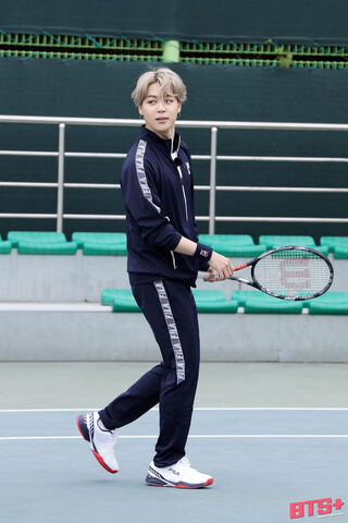 Jimin's Tennis Day: A Star on the Court! 🎾✨