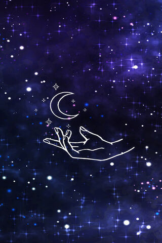 Celestial Embrace: The Hand of the Moon
