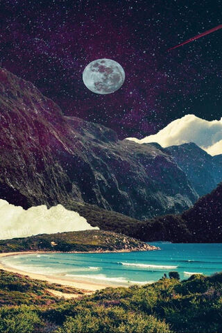 Moonlit Serenity: A Dreamy Beach Escape 🌙🏖️