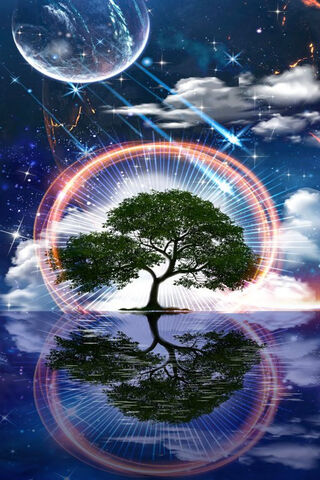 Enchanted Reflections of the Magic Tree 🌌✨
