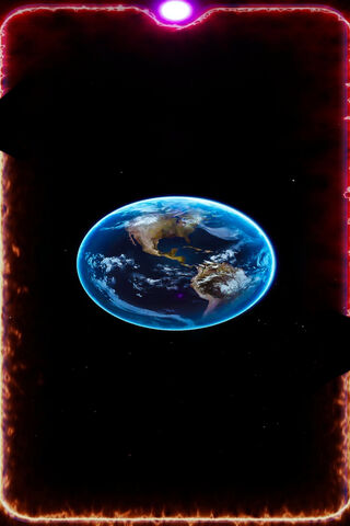 Cosmic View: Earth in the Notch Frame 🌍✨