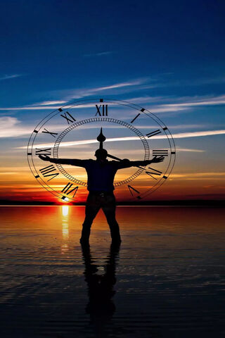 Time's Embrace at Dawn 🌅⏰