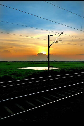 Sunset Serenity on Indian Railways 🚂🌅